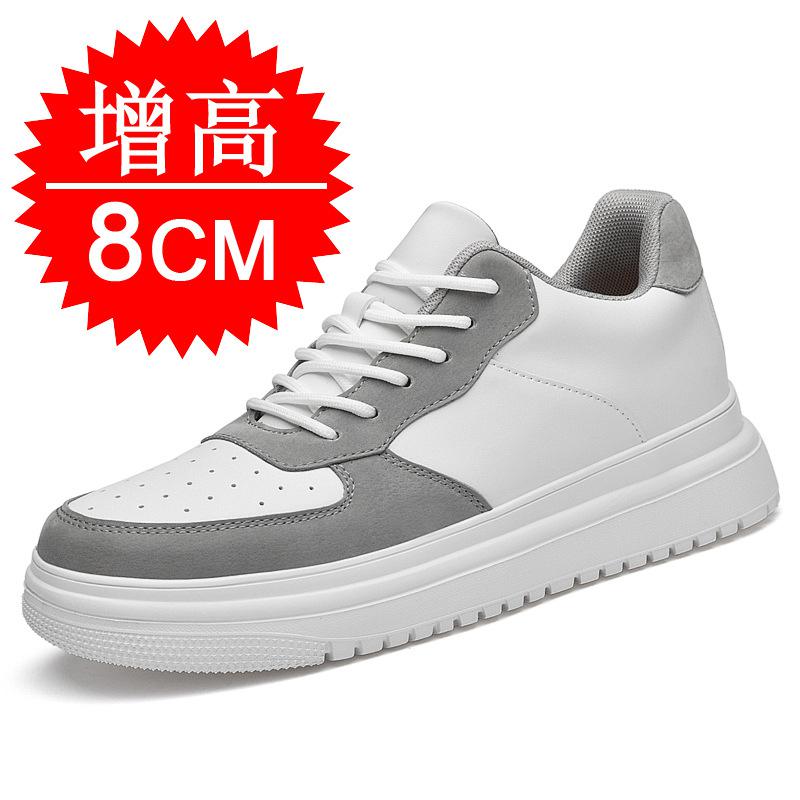 New Height Increasing Shoes for Men 6cm 8cm 10cm Invisible Elevator Sneakers Man White Leather Casual Shoes Zapatillas De Hombre