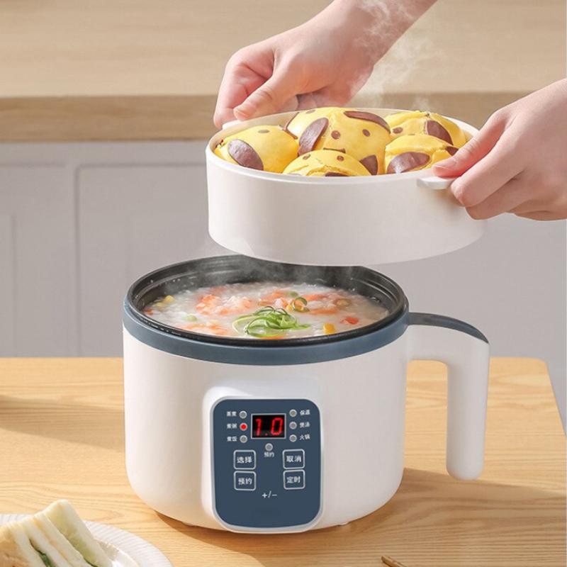 Mini Electric Cooker Home 1.7L Baby Food Cooking Pot Multi Functional Portable Non Stick Pot Intelligent Kitchen Rice Cooker