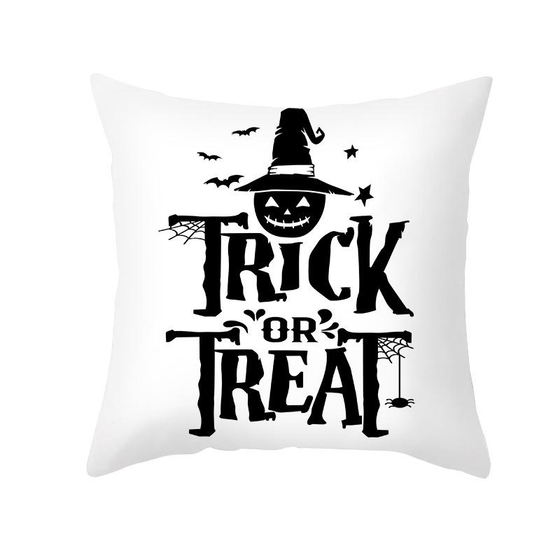 New Nordic Halloween Throw Pillow Cover Black Letter Print Sofa Cushion Cover Cushion Cover Home