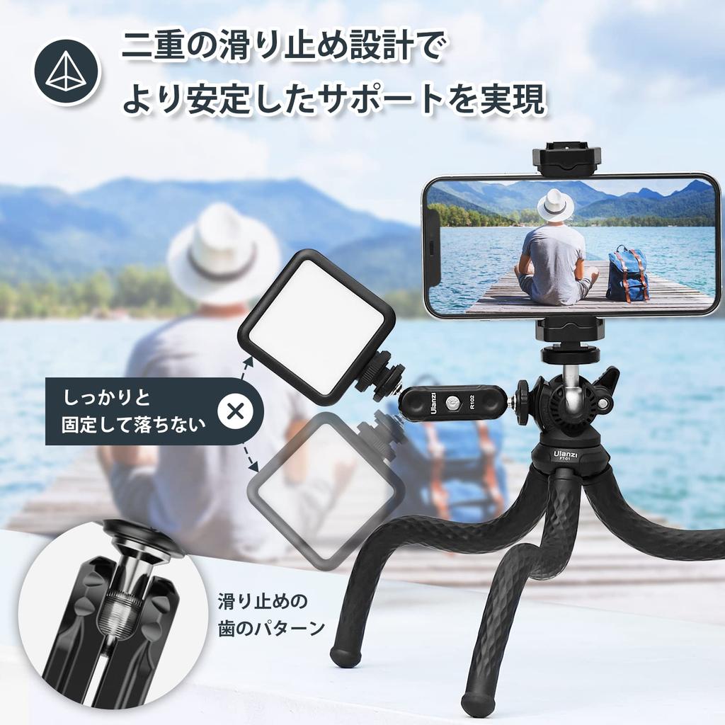Ulanzi R102 Magic Arm Screw Double Ball Head with GoPro Mount Multifunctional Double Ball Ball Head Compatible with Aluminum Maximum Load Capacity