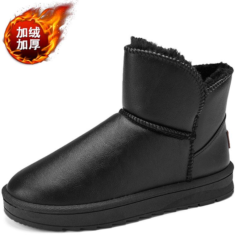 

Пара детских сноубутсов осень-зима ленивые туфли на одной педали хлебные туфли высокие повседневные кожаные ножные хлопковые туфли 32