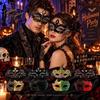 2PCS Metal Couple Masquerade Mask Lace Eye Mask Shared Party Set Half Face Mask Set  Carnival