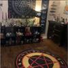 Mystic Symbol Print Round Area Rug, Crystal Velvet Astro Inspired Floor Mat for Living Room Bedroom Decor, Gothic Circle Carpet