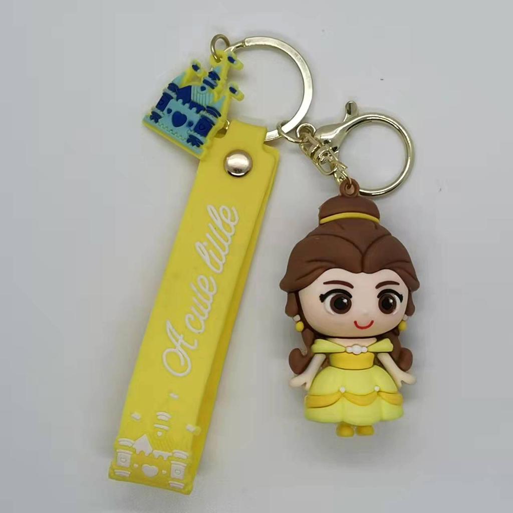 Creative Anime Cartoon Snow White Mermaid Doll Keychain Women's Bag Car Keychain Kawaii Cute Personalized Gifts Y2k Fashion