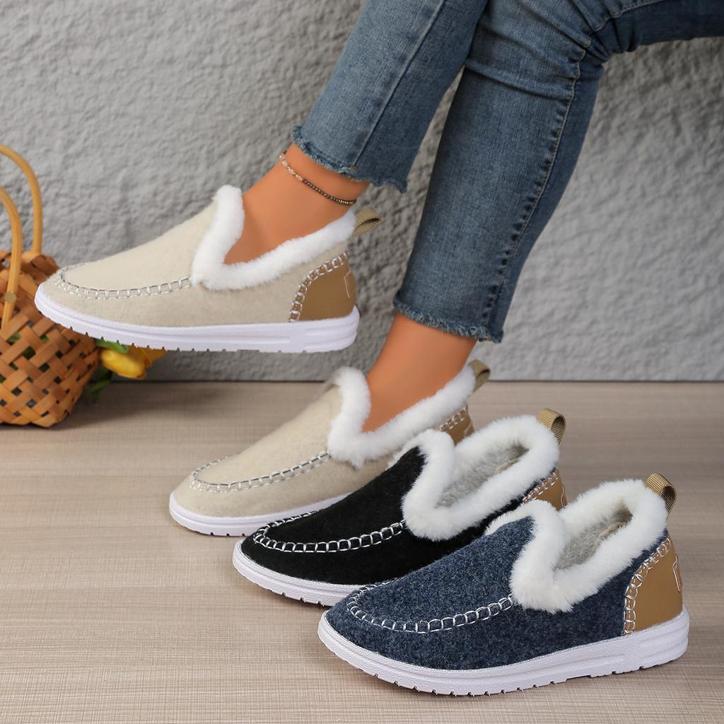 Fashion Designer Winter Flats Women Snow Boots Winter Warm Casual Shoes Short Plush Cotton Shoes Women Trend Walking Ankle Boots Women