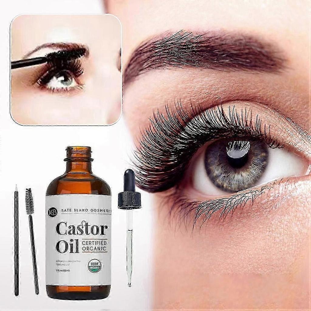 Organic, 100%-pure, cold-pressed, unrefined Castor Oil for skin, hair, and lashes.
