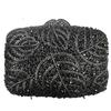 White Clear Crystal Evening Wedding Bag Big Leaves Rhinestone Women Bridal Formal Clutches Lady Party Dinner Handbag Prom Purses
