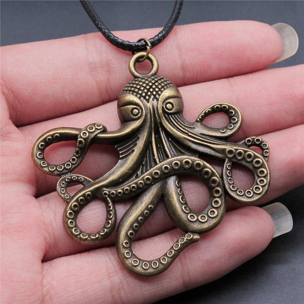 45cm Necklace Leather Chain Big Marine Life Minimalist Jewelry Components QN047