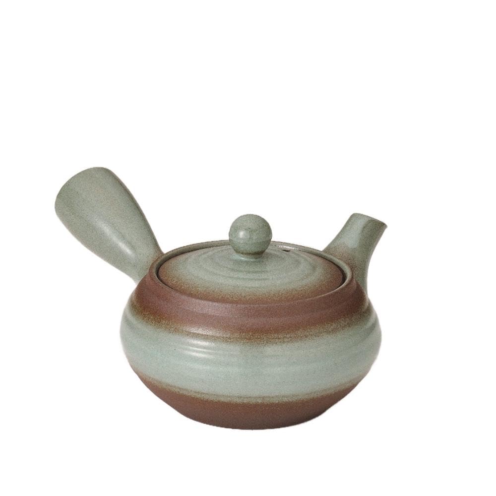 Yamakiikai Flat Green Glaze Teapot W16