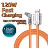 Cable USB tipo C de carga rápida de 120 W y 7 A, cable con codo de rotación de 180 grados para juegos, cargador de teléfono Xiaomi Redmi Honor, cable USB C