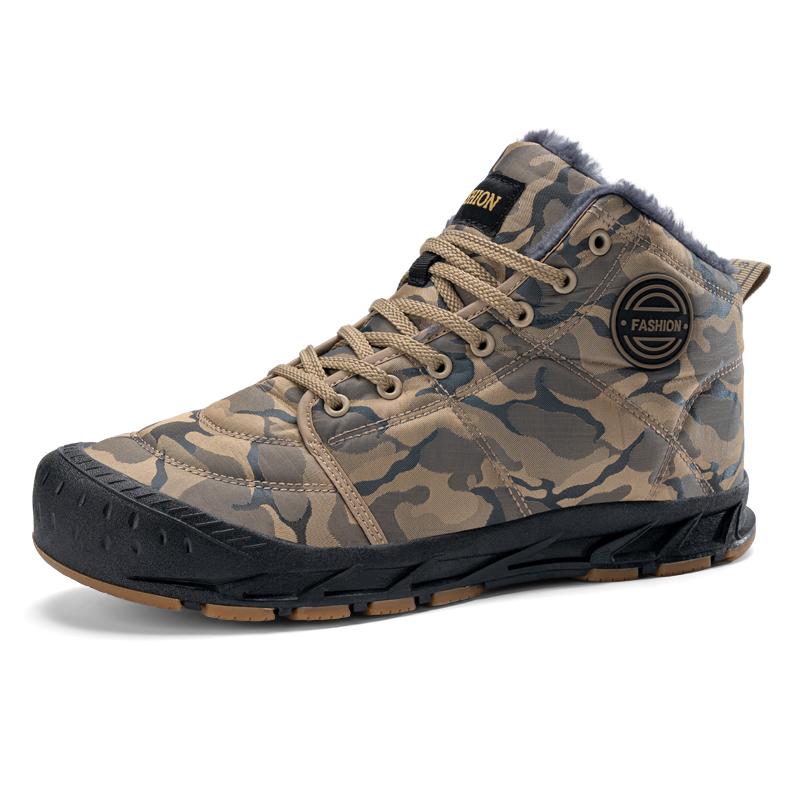 Fashion Men Winter Snow Boots Super Warm Men Hiking Boots Waterproof Men's Boots Outdoor Sneakers Non-slip Rubber Men's Work Ankle Boots