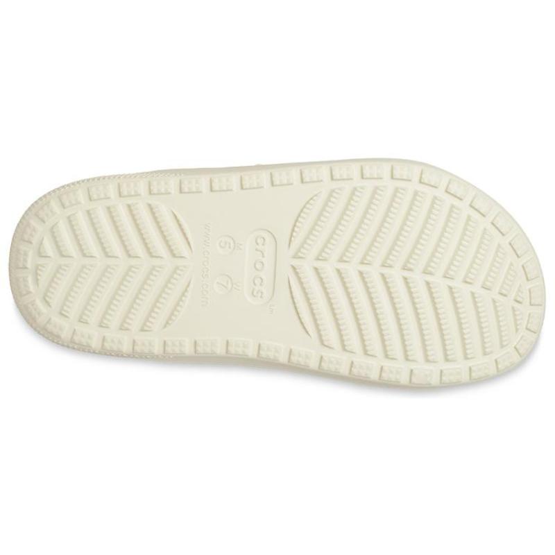 Crocs EVA Classic Warm Fleece Slippers Unisex Bone White