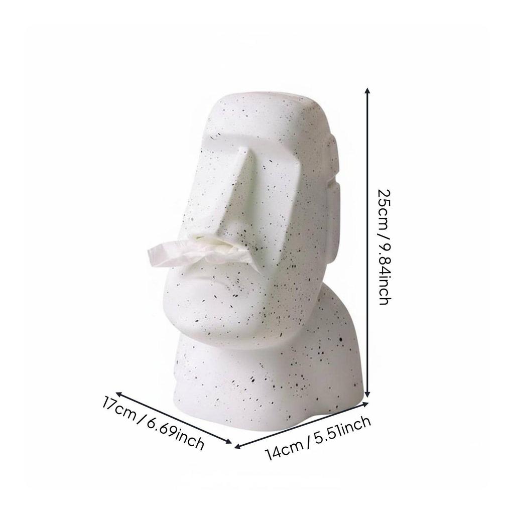 Scatola Porta Fazzoletti Statua Moai Design Creativo Testa dell'Isola di Pasqua Porta Lusso