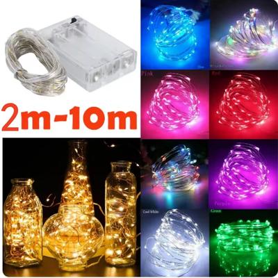 1Pack Fairy Light String Led Copper Wire String Light 1/2/3/5/10M Battery Powered For Bedroom Garden Party Wedding Decoration