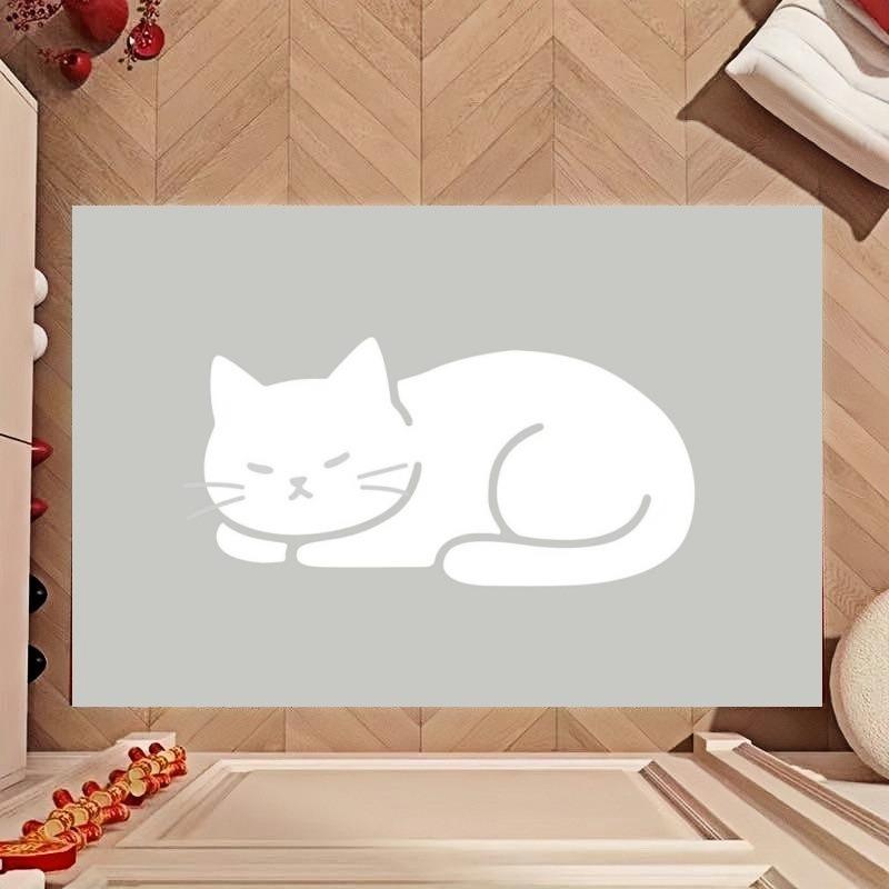 

Cute Pet Cartoon Pattern Door Mat Cat Dog Themed Indoor Rug Non Slip Floor Mat for Living Room Bedroom Home Decor 40X60CM