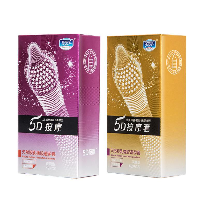 5D Dotted Condoms with Mustache Ribbed G Point Latex Ultra Thin Condom Orgasm Contraceptives Stimulate Vaginal Adults Sex Toys