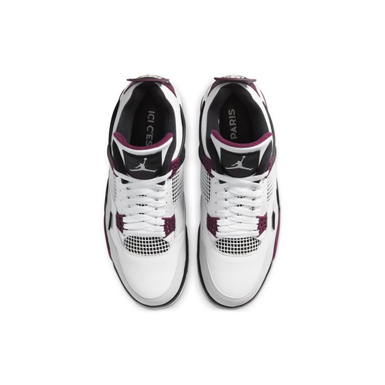 Paris Saint-Germain X Air Jordan 4 Retro Bordeaux Unisex Sneakers White Neutral-Grey Black CZ5624-100