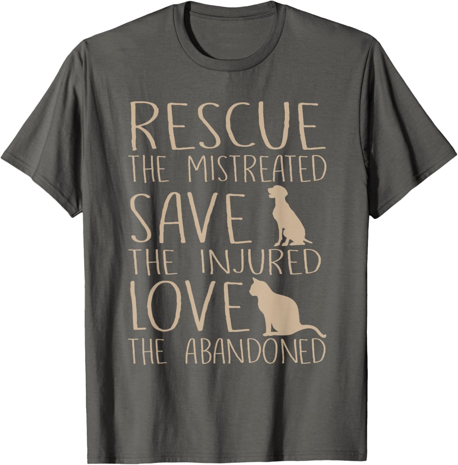 Rescue Save Love Animal Rescue Dog Cat Lover Graphic Tee Short Sleeve Casual TShirt S разноцветный