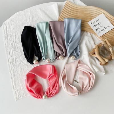 Magnetic Buckle Small Scarf Diamond Studded Magnetic Buckle Scarf Women'S Necklace Headband Scarf Light Luxury Exquisite