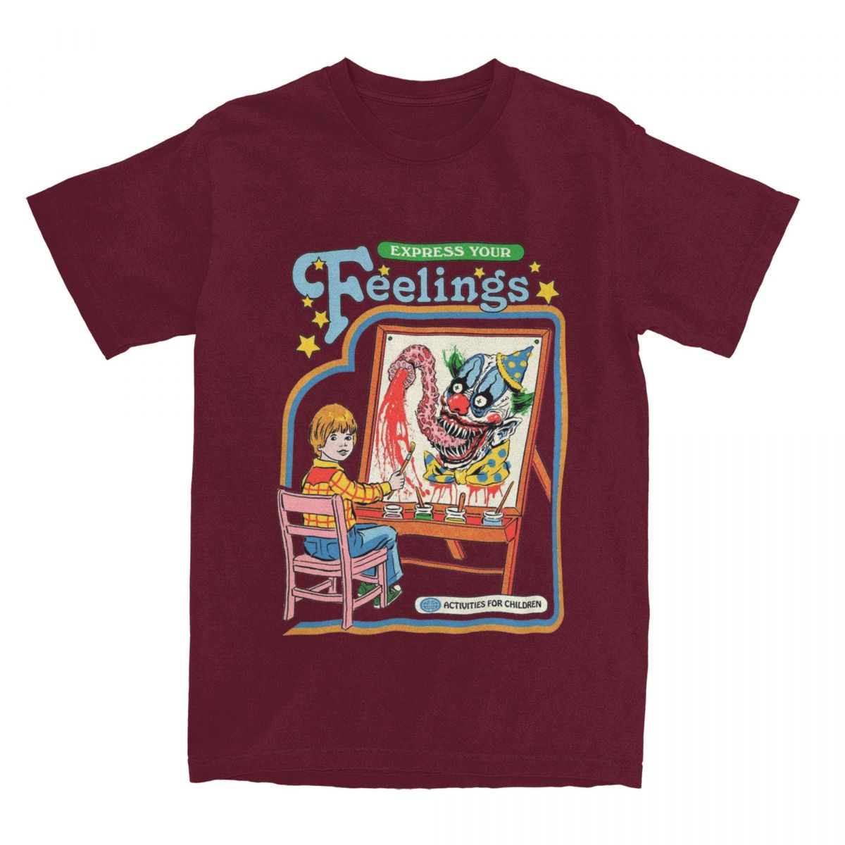 

Мужские и женские футболки с надписью «Вырази свои чувства», «Художественные футболки с изображением ужасов», товары, жуткие футболки из хлопка, одежда, потрясающие футболки, новое поступление XXXXXL бордовый