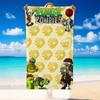 Quick Dry Beach Towel Plants vs. Zombies Pattern, Lightweight Absorbent Towel for Pool Beach Vacation Use
