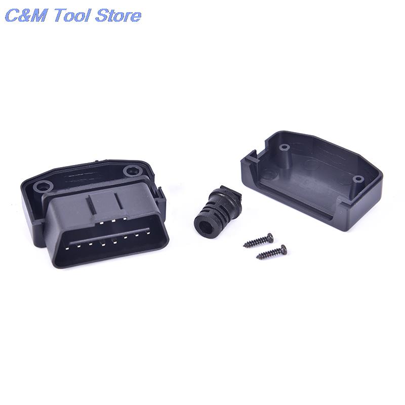 OBD2 L Type 16 Pin Sockets Connector Plug Met Shell En Schroef Man Auto Connector Kabel Draad