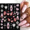 5D Christmas Embossed Nail Stickers White Snowflakes Sliders For Nails Cute Cartoon Bear Gloves Sweater Design Decals