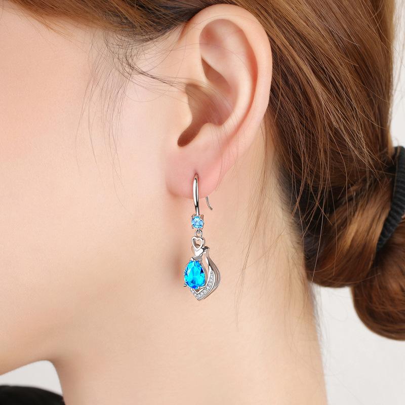 Lindon Kupferlegierung Zirkon Ohrringe Tropfen Ohrringe für Frauen Hochzeit Party Geschenke