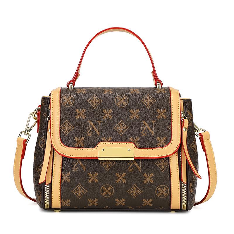 Korean New Light Luxury Textured Bag Fashionable Crossbody Small Square Bag Versatile Women's Leather Pattern One Shoulder Handbag