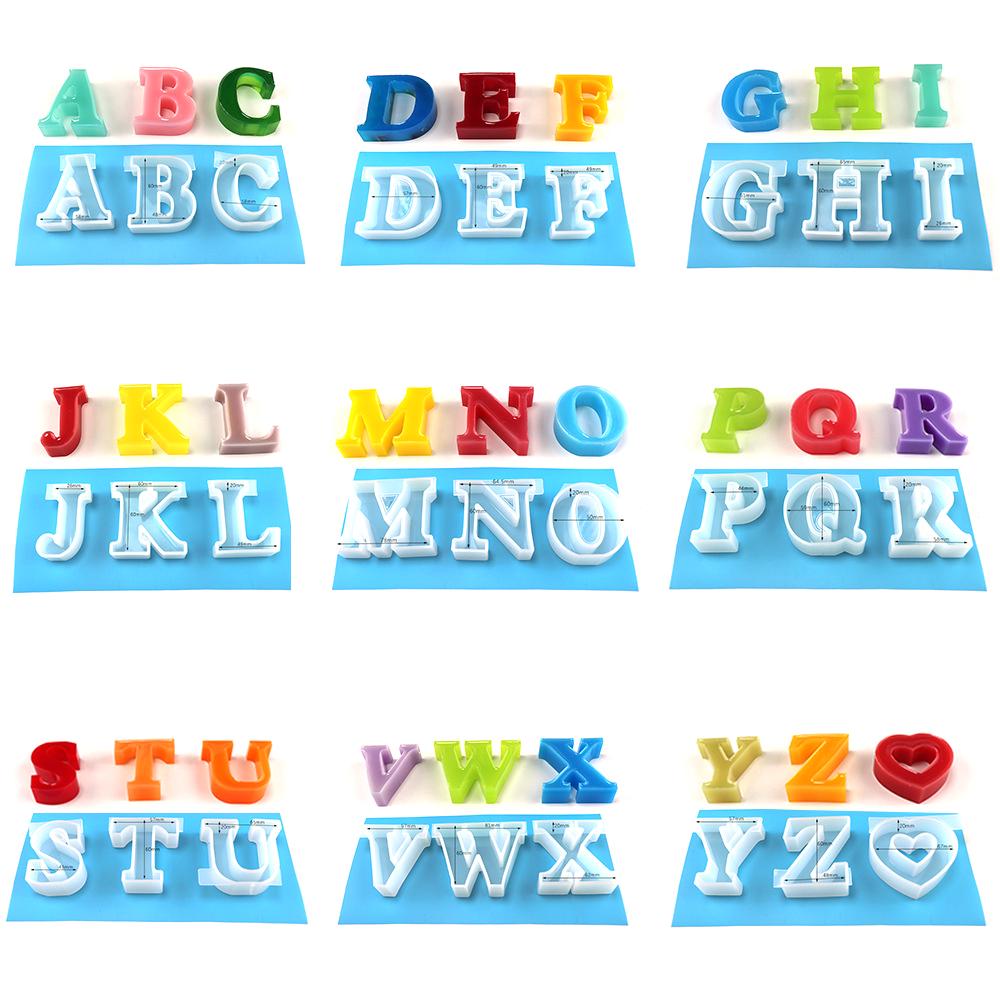 Buy 26pcs English Letter Mold Resin Word Sign Mold Alphabet Silicone