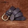 High-end Retro Water-dyed Genuine Leather Belt for Men, Top Layer Cowhide, Retro Fashion Trendy Versatile Horseshoe Buckle Belt for Men