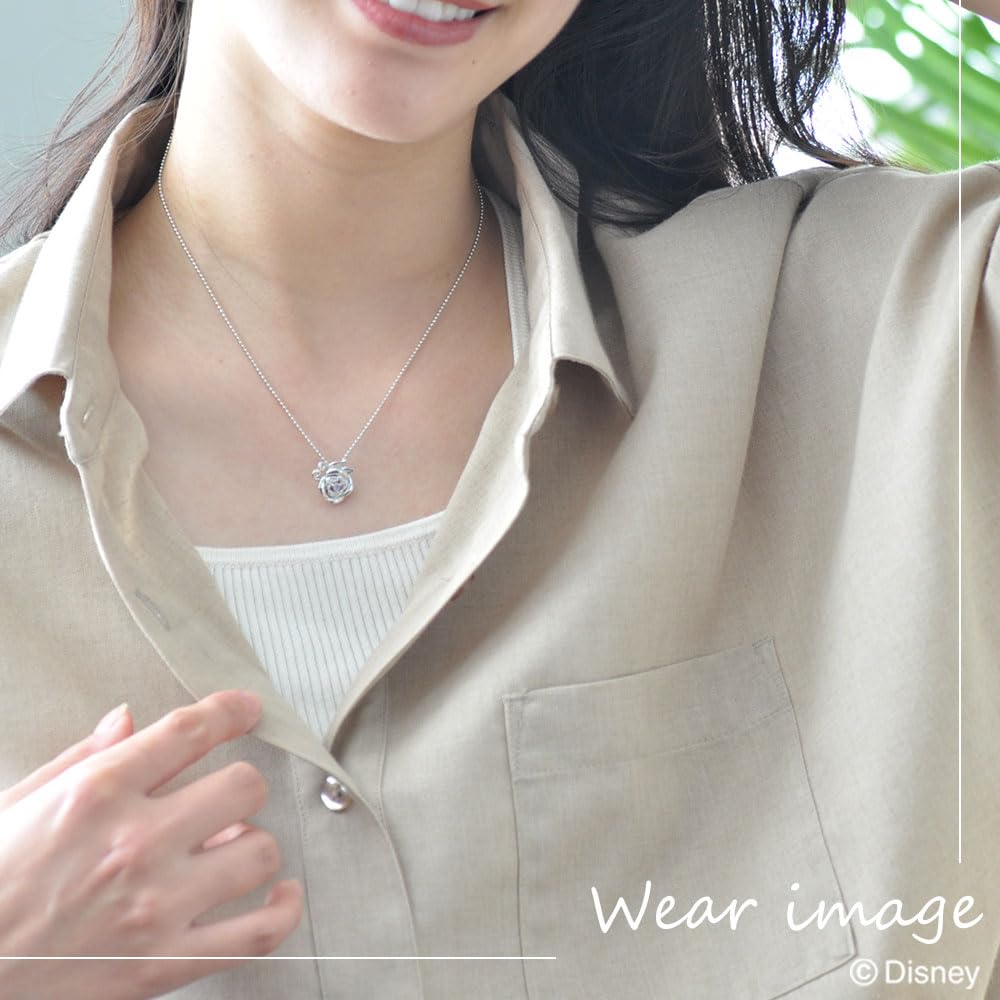 Disney Princess Beauty and the Beast Belle Silver Pendant Necklace with Cubic Zirconia (VPCDS20051)