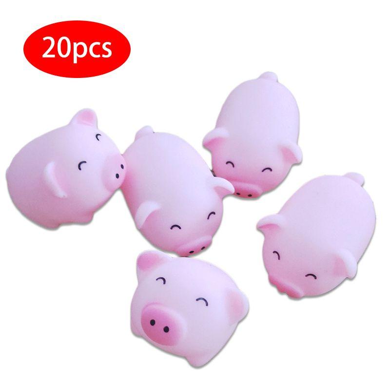 20pcs Adorable Squeeze Pink Pig Stress Relief Toys Perfect For Birthday Gifts