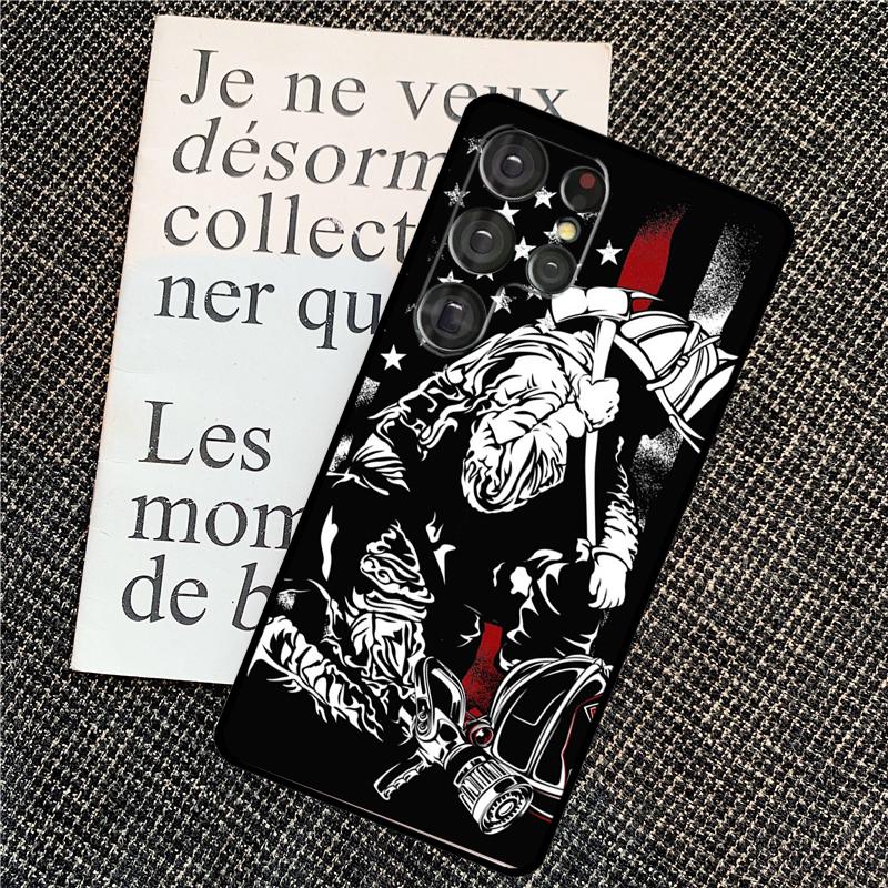 Firefighter Heroes Fireman Cover For Samsung Galaxy S24 Ultra S22 S23 Plus S20 S21 FE S8 S9 S10 Note 10 20 Ultra Case