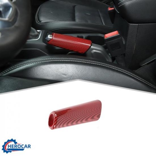 Console Center Handbrake Decor rim for Jeep Wrangler JL JT 18+ Red Carbon Fiber