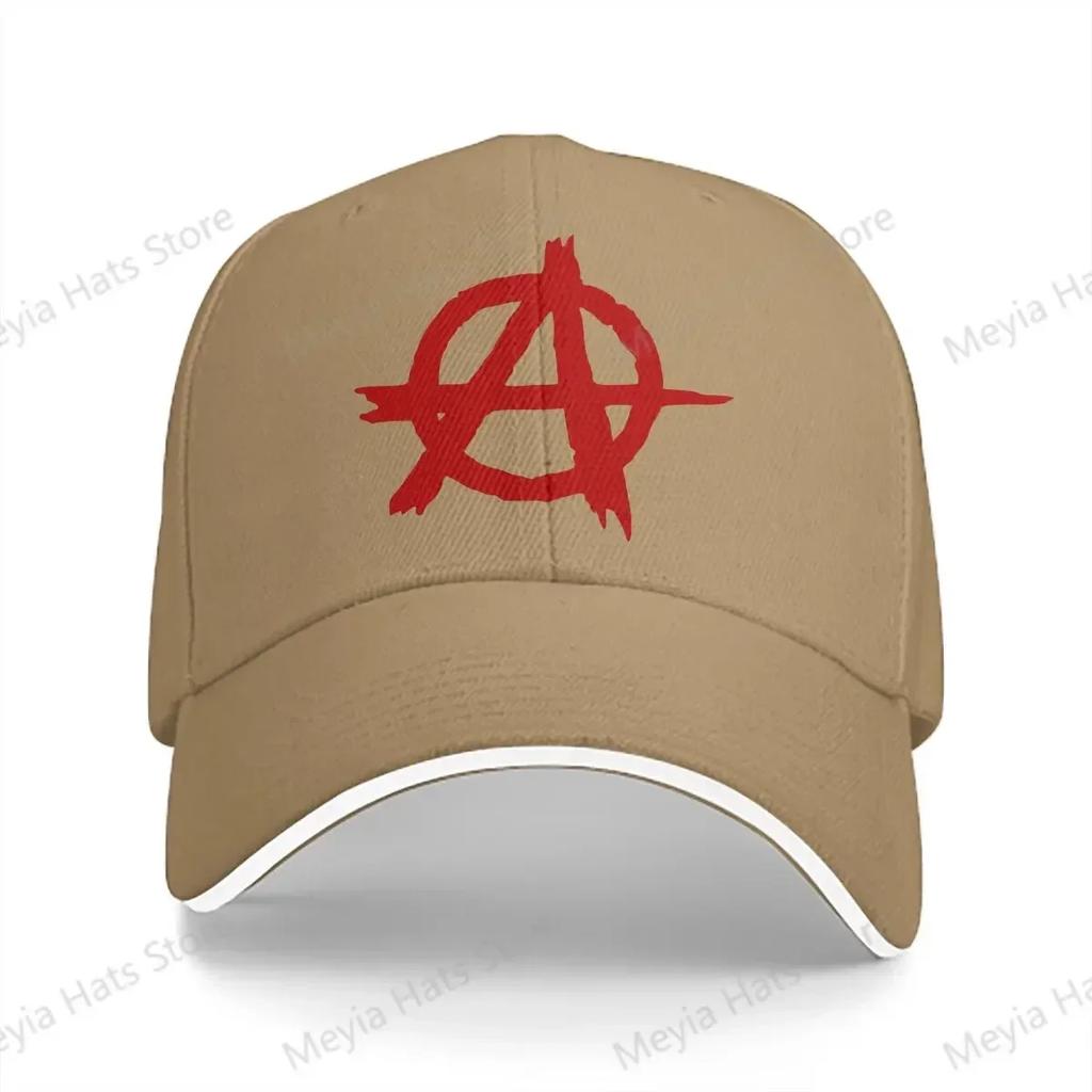 Red Classic Unisex Baseball Caps Peaked Cap Sun Shade Windproof Hat Anarchy Anarchist Symbols