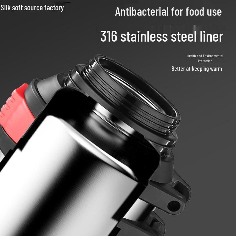 4L Stainless Steel Travel Thermos Mug for Men - Large Capacity Car Kettle Flask