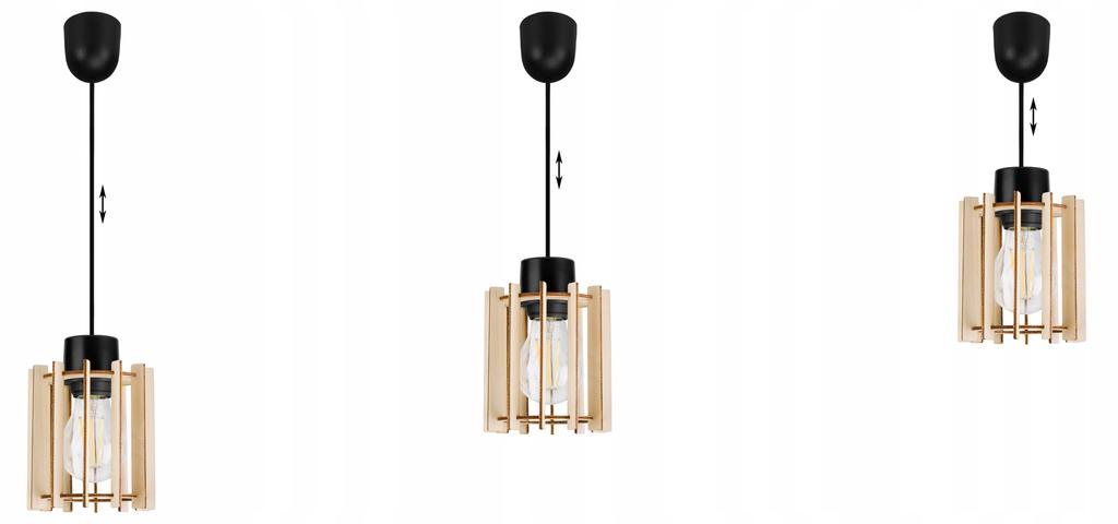 Modern wooden LED ceiling pendant lamp