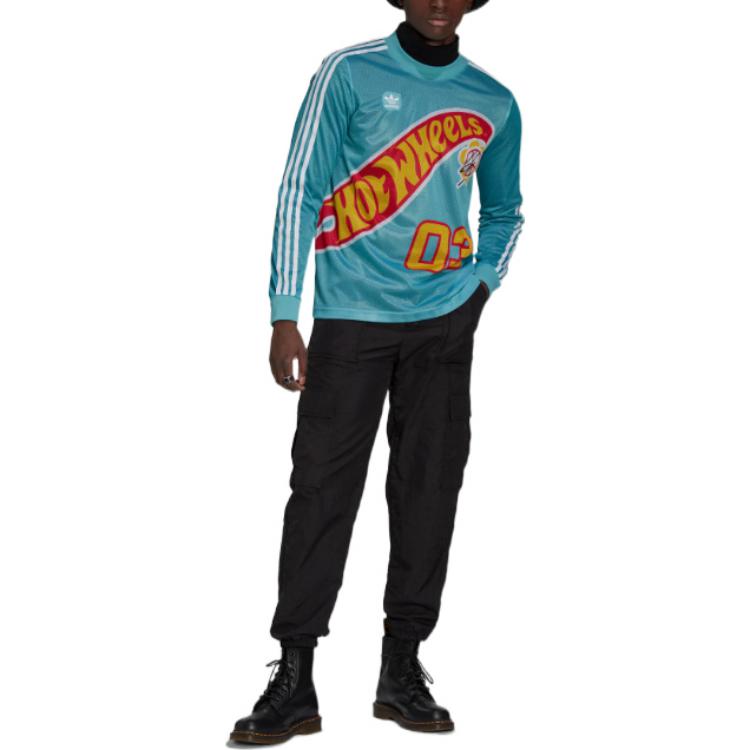 adidas Originals X Hot Wheels X Sean Wotherspoon Co-Branded Long Sleeve T-Shirt Men Tops Blue HT6581