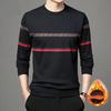 Pulover Gros de Iarnă din Pluș pentru Bărbați cu Gât Rotund Tricotat Casual cu Dungi Îmbrăcăminte Caldă