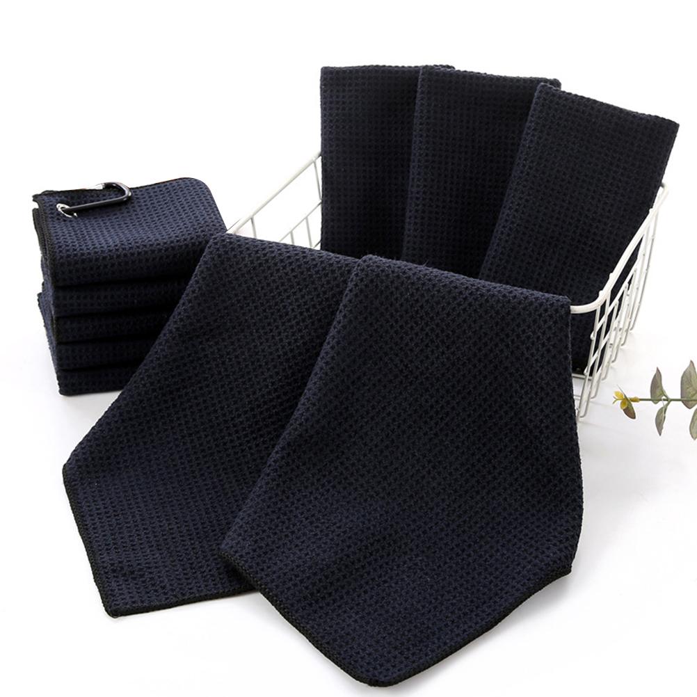 5 Pcs Microfiber Towel with Hook Cleans Clubs Balls Hands Towel 30x30cm