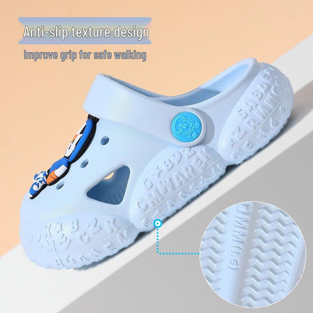 Bobodou Summer Boys' Lightweight Non-Slip Indoor Clog Shoes for Toddlers and Kids