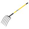 5 Tines Garden Fork Fiberglass Handle 57 in Spading Pitchfork Heavy Duty