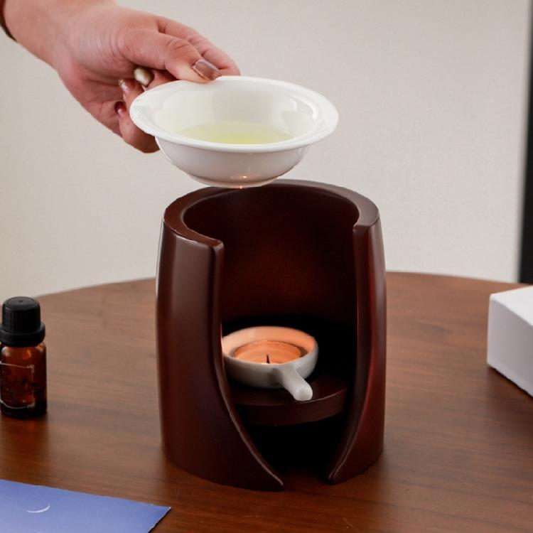 Stylish Ceramic Essential Oil Burners Furnace with Bowl and Tealight Holder Spoon for Aromatherapies and Relaxation