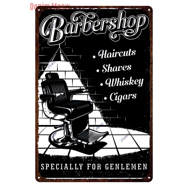 Hair Cutting Retro Plaque, Metal Signs, Barber Shop, Vintage Painting, Wall Posters, Bar, Pub, Shave & Haircut, Home Decor, WY28