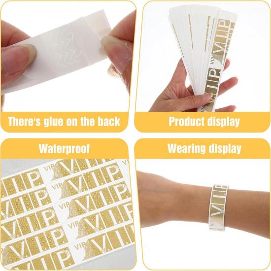 300 Pcs VIP Wristbands for Events, Waterproof Party Wrist Bands, Lightweight VIP Paper Bracelets for Party Concert Club Amusement Park Festivals