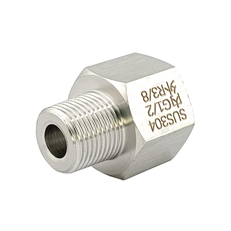 

Stainless Steel Adapter Reducer, Female G1/2 BSP PF to Male R3/8 BSPT ZG PT (0716)