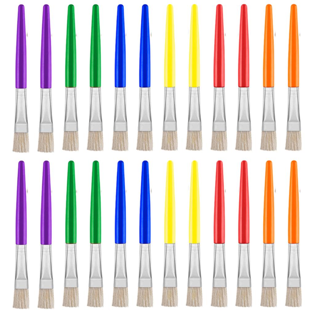 10/12/24/30Pcs Kids Paint Brush Colorful Paint Brush for Artist Beginner Oil Acrylics Watercolor Rock Canvas Painting