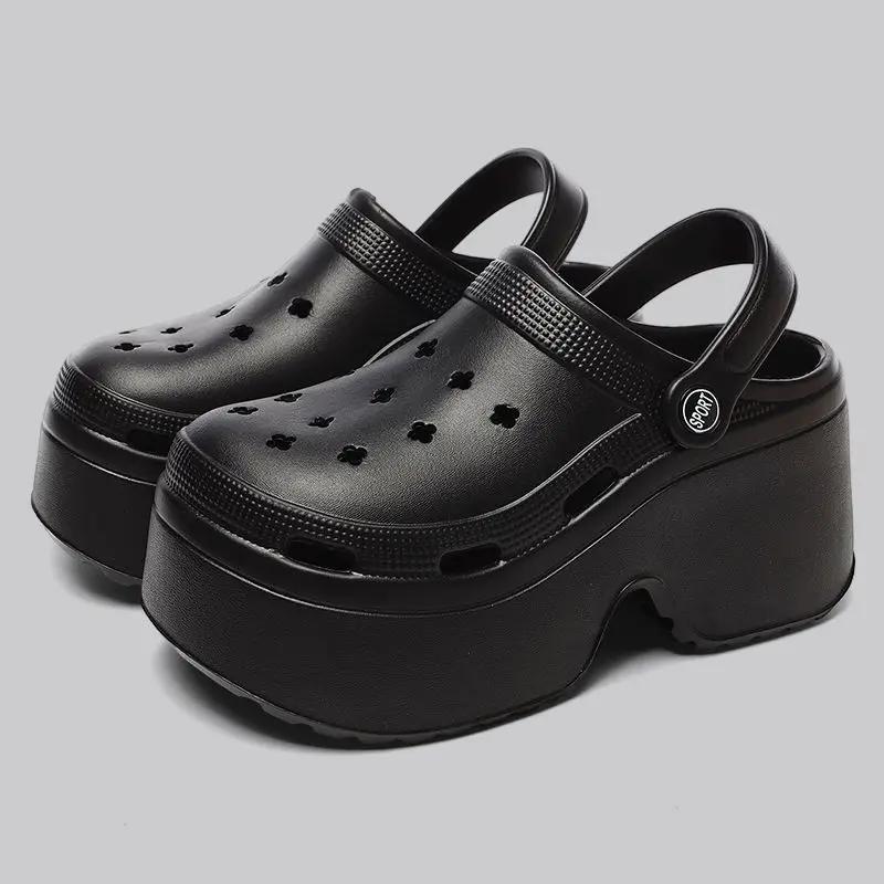 Fashion Women Slippers Platform Metal Decoration Sandals Wedges Shoes Outdoor Clogs Thick Sole Slipper Ladies Flip Flops Garden Shoes