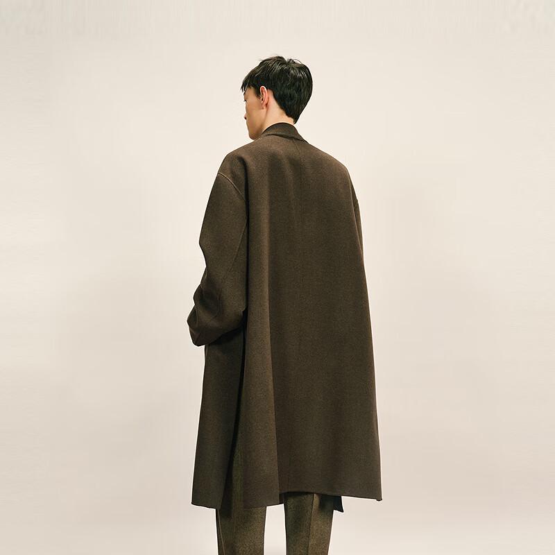 CROQUIS Men's 2025 Winter H-Lapel Long Wool Blend Coat
